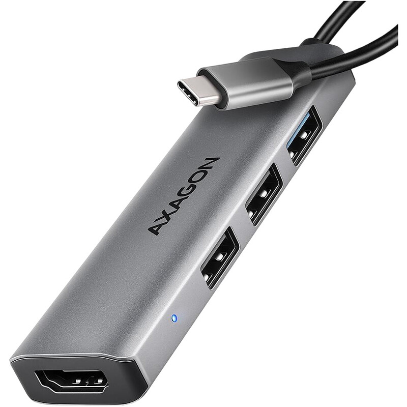 USB-хаб USB Type-C Axagon Gray (HMC-H3A)