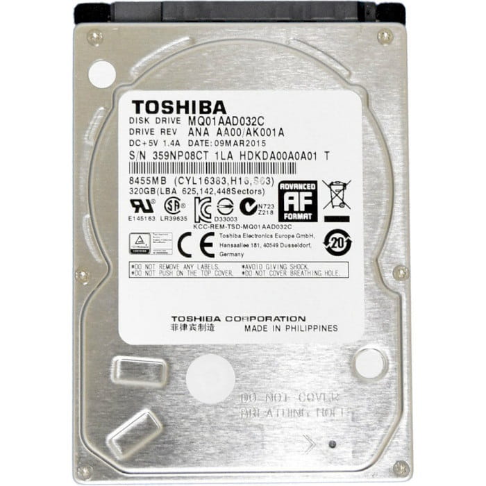 Накопитель HDD 2.5" SATA 320GB Toshiba 4200rpm 8MB (MQ01AAD032C)