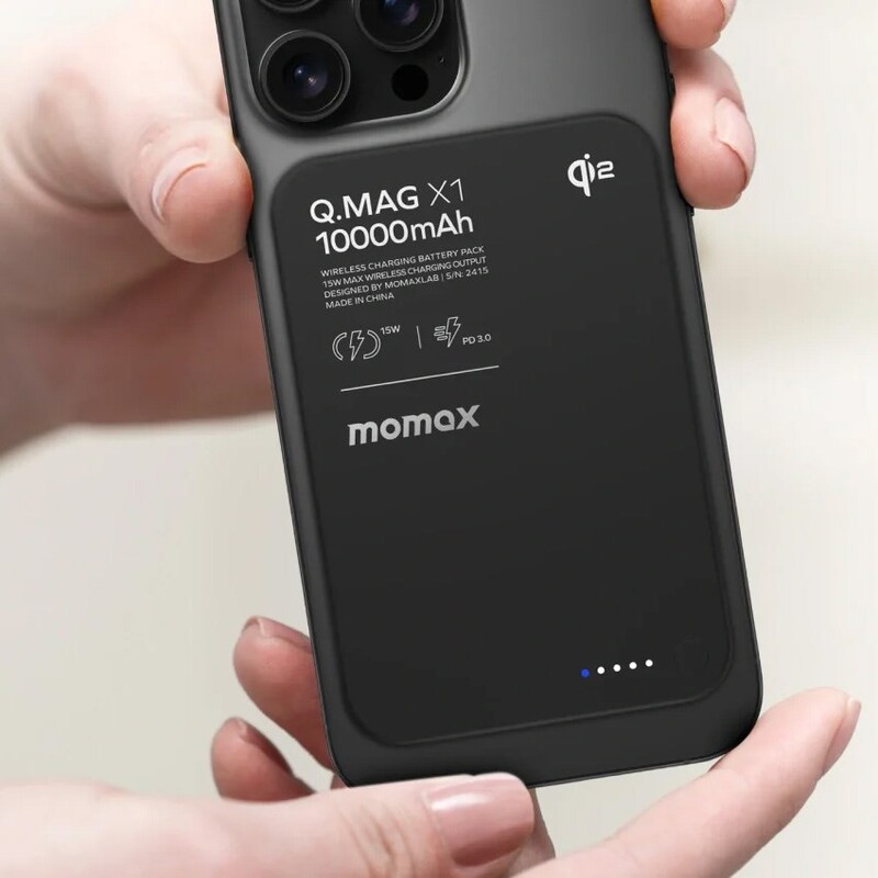 Универсальная мобильная батарея Momax Q.Mag X1 10000mAh 20W Black (IP136Q2D)