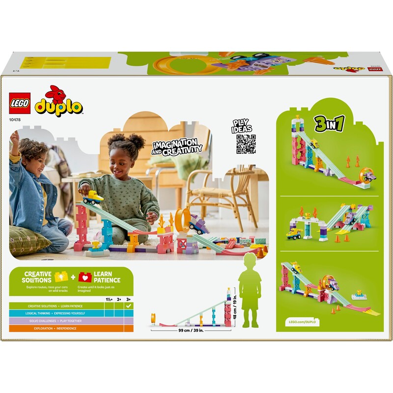 Конструктор LEGO Duplo Town 3 в 1 Интересные горки и трамплины с автомобилями (10478)