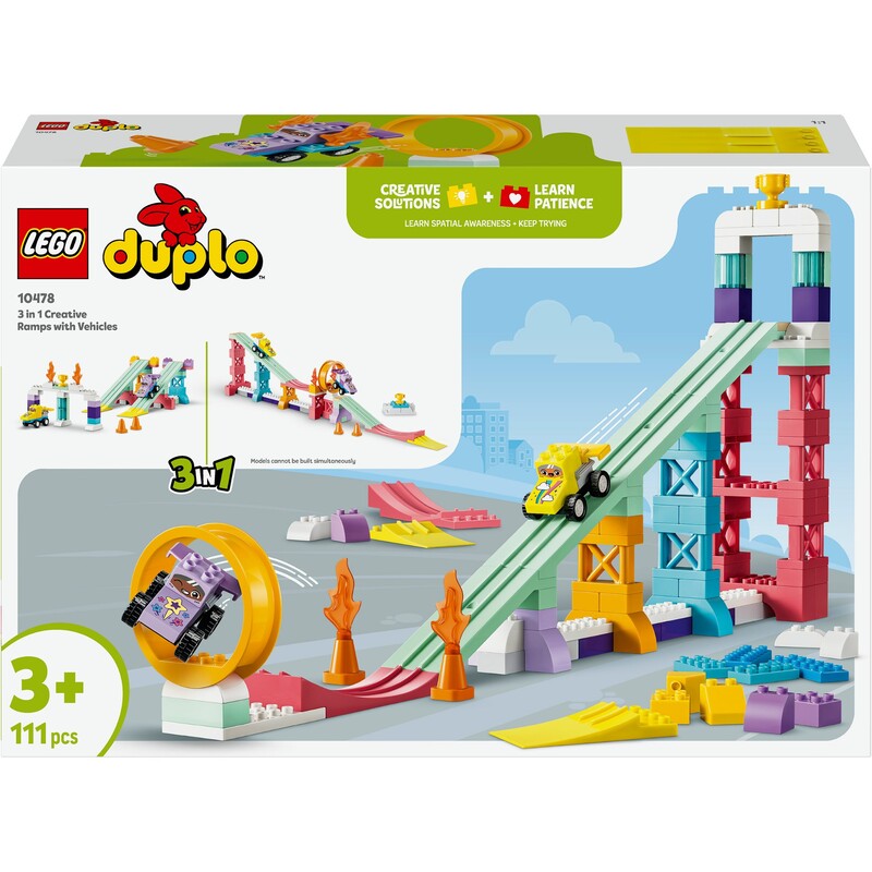 Конструктор LEGO Duplo Town 3 в 1 Интересные горки и трамплины с автомобилями (10478)