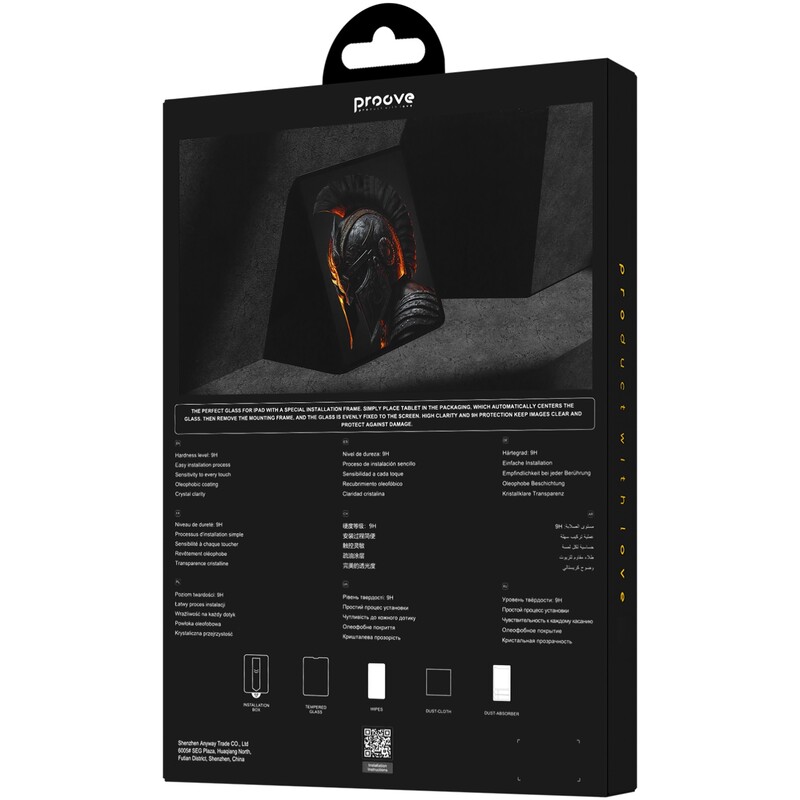 Защитное стекло Proove Achilles Installation Box для iPad Pro 11 2018-2022/ Air 10.9 2020-2022 Transparent (PGPAIBIA1090)