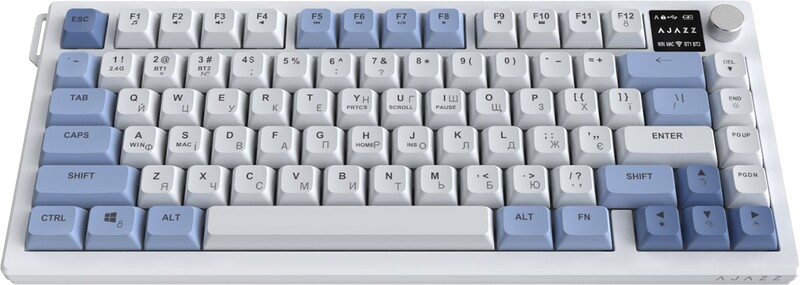 Клавіатура бездротова Ajazz AF82 Blue/White (AF82-BW)