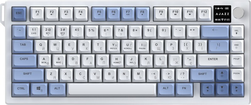 Клавіатура бездротова Ajazz AF82 Blue/White (AF82-BW)