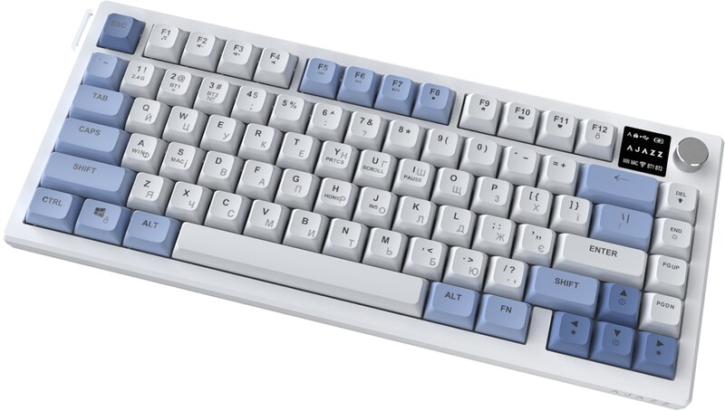 Клавіатура бездротова Ajazz AF82 Blue/White (AF82-BW)