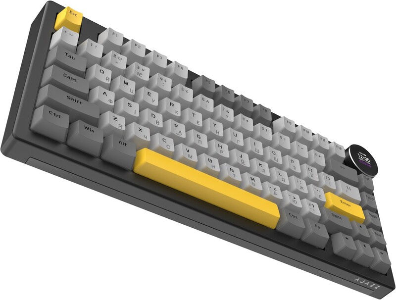 Клавиатура беспроводная Ajazz AK820 V2 White Peach Switch Black/Gray/Yellow (AK820-V2-WP-BGY)