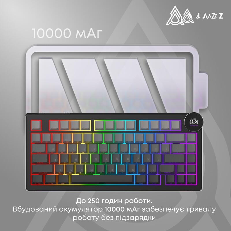 Клавиатура беспроводная Ajazz AK820 V2 White Peach Switch Black/Gray/Yellow (AK820-V2-WP-BGY)