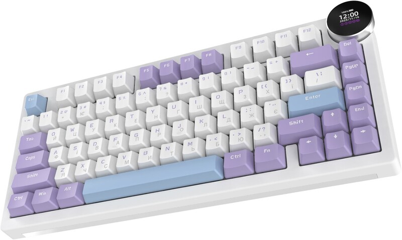 Клавиатура беспроводная Ajazz AK820 V2 White Peach Switch Purple/White/Blue (AK820-V2-WP-PWB)