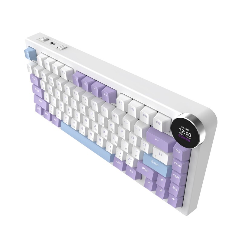 Клавиатура беспроводная Ajazz AK820 V2 White Peach Switch Purple/White/Blue (AK820-V2-WP-PWB)