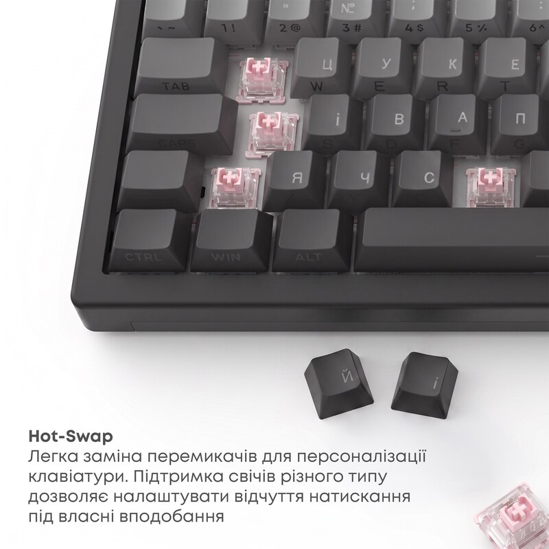 Клавиатура беспроводная Ajazz AK820 V2 White Peach Switch Purple/White/Blue (AK820-V2-WP-PWB)