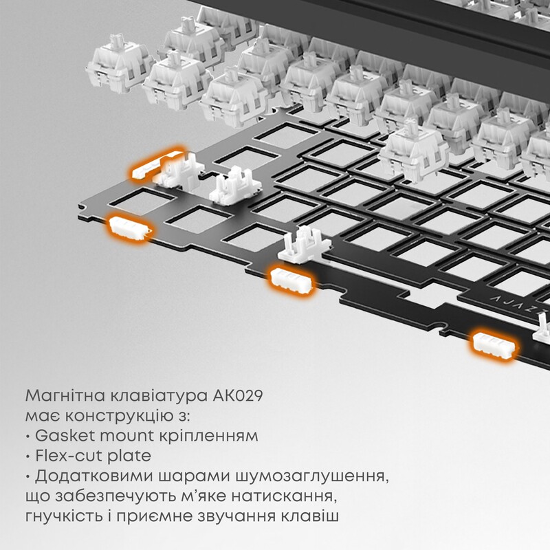 Клавіатура Ajazz AK029 Ice lsland Magnetic Switch White/Blue (AK029-I-WB)