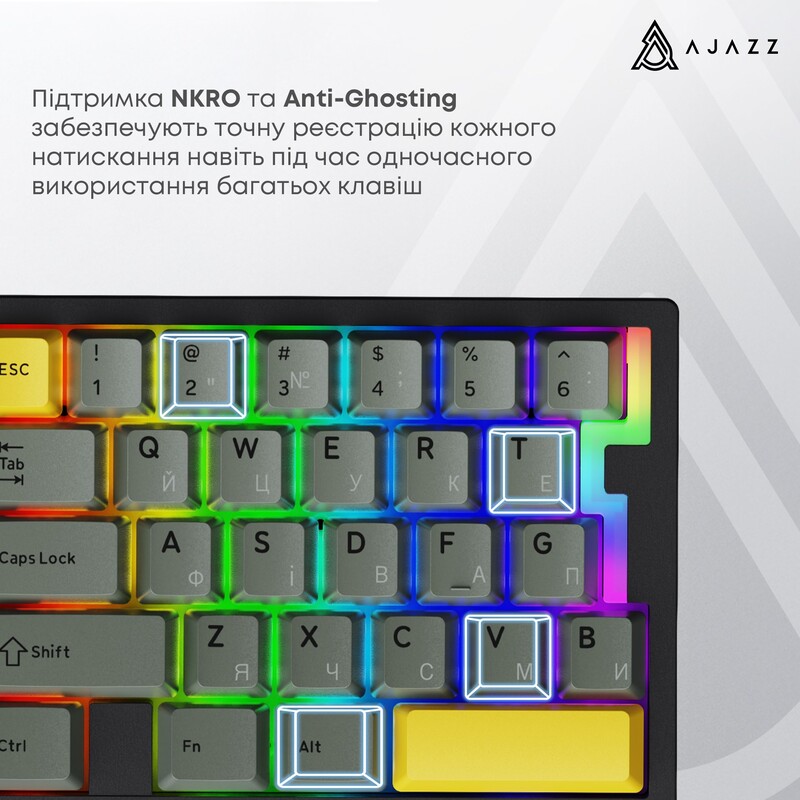 Клавіатура Ajazz AK029 Ice lsland Magnetic Switch White/Blue (AK029-I-WB)