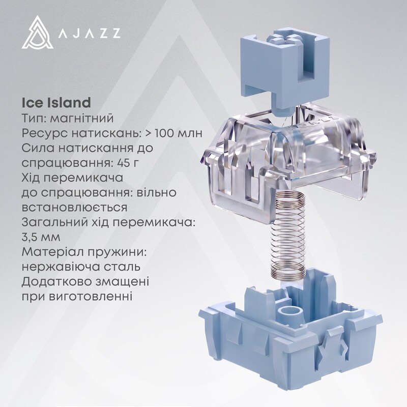Клавіатура Ajazz AK029 Ice lsland Magnetic Switch White/Blue (AK029-I-WB)