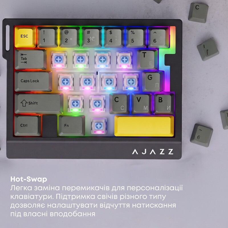 Клавіатура Ajazz AK029 Ice lsland Magnetic Switch White/Blue (AK029-I-WB)
