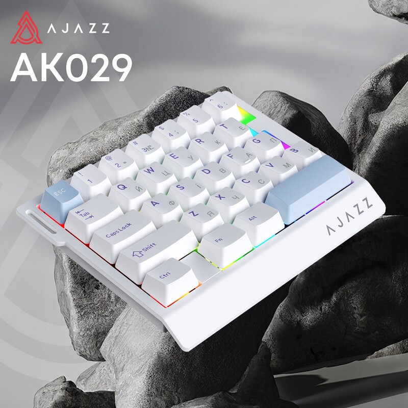 Клавіатура Ajazz AK029 Ice lsland Magnetic Switch White/Blue (AK029-I-WB)
