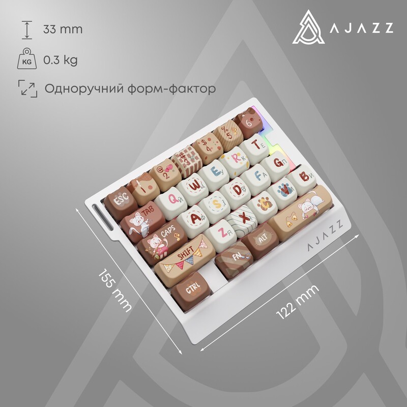 Клавіатура Ajazz AK029 Meow Magnetic Switch White (AK029-M-Y)