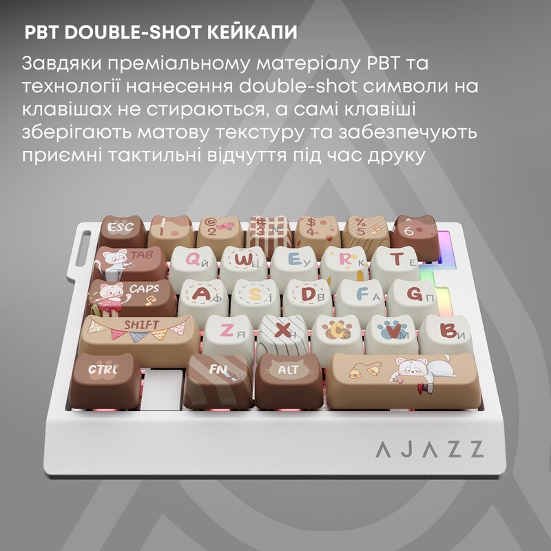 Клавіатура Ajazz AK029 Meow Magnetic Switch White (AK029-M-Y)