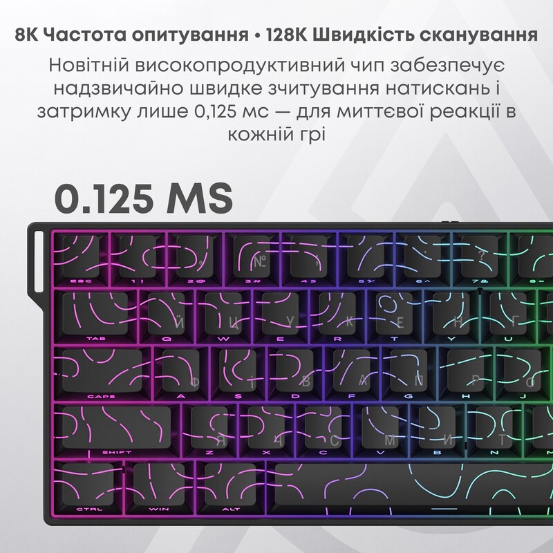 Клавіатура Ajazz AK680 V2 Ice Island Magnetic Switch Gray/Black (AK680-V2-I-GB)