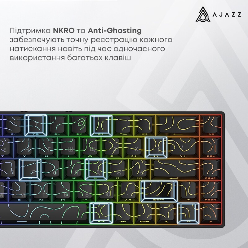 Клавіатура Ajazz AK680 V2 Ice Island Magnetic Switch White (AK680-V2-I-S-W)