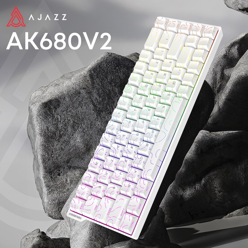 Клавіатура Ajazz AK680 V2 Ice Island Magnetic Switch White (AK680-V2-I-S-W)