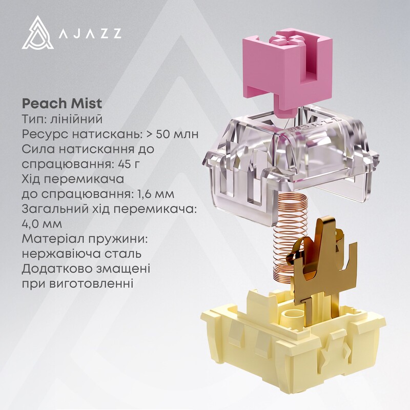 Клавиатура Ajazz AK690 Peach Mist Switch White (AK690-PM-W)