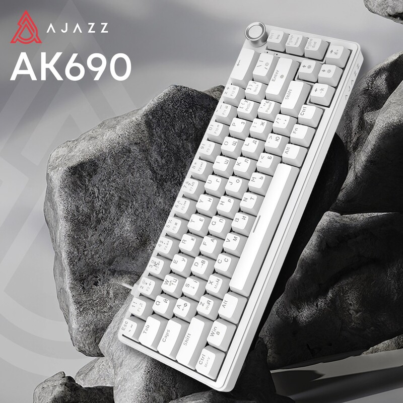 Клавиатура Ajazz AK690 Peach Mist Switch White (AK690-PM-W)