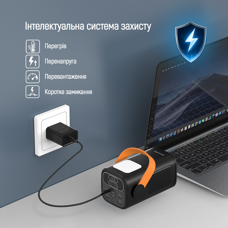 Универсальная мобильная батарея ColorWay 40000mAh NightWork (USB QC4.0 + USB-C PD65W) Black (CW-PB400LP06BK)
