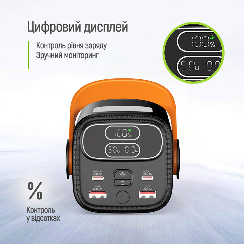 Универсальная мобильная батарея ColorWay 40000mAh NightWork (USB QC4.0 + USB-C PD65W) Black (CW-PB400LP06BK)