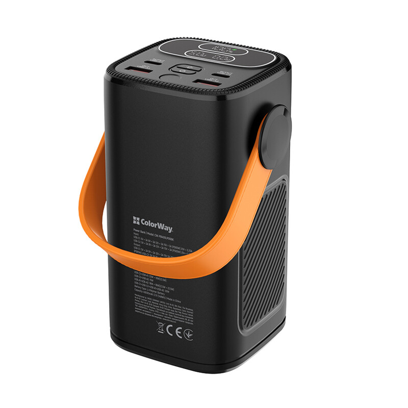 Универсальная мобильная батарея ColorWay 40000mAh NightWork (USB QC4.0 + USB-C PD65W) Black (CW-PB400LP06BK)