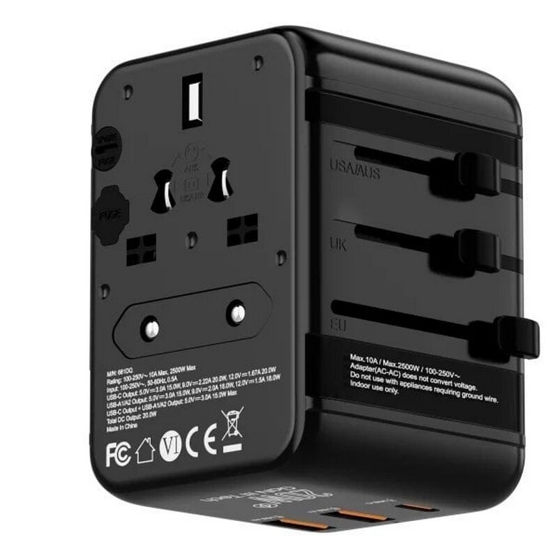 Універсальний адаптер Proove 1, 2xUSB-A, 1xUSB-C, чорний (TATL20310001)