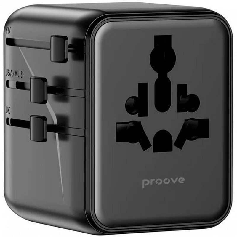 Універсальний адаптер Proove 1, 3A, 2xUSB-A, 1xUSB-C, чорний (TATL25310001)