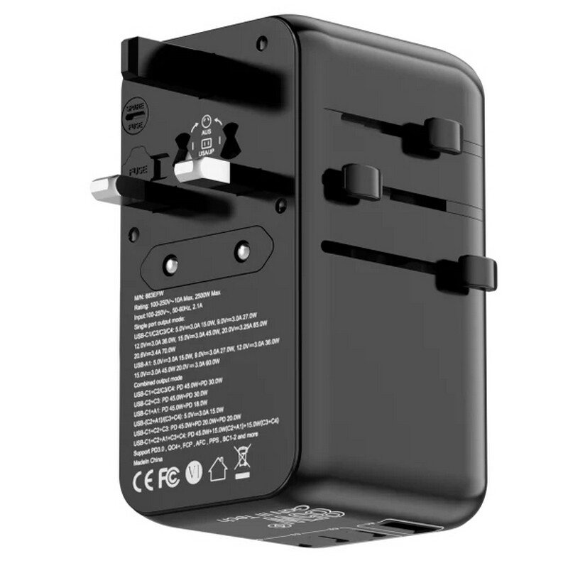 Універсальний адаптер Proove 1, 10A, 1xUSB-A, 4xUSB-C, чорний (TATR85130001)