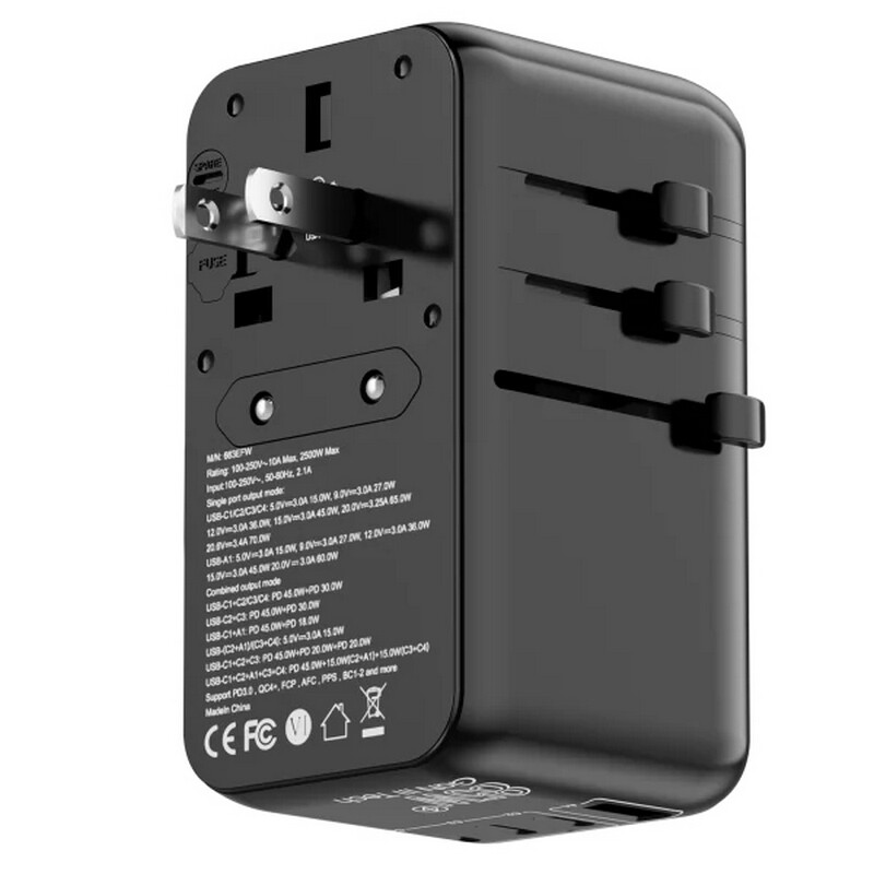 Універсальний адаптер Proove 1, 10A, 1xUSB-A, 4xUSB-C, чорний (TATR85130001)