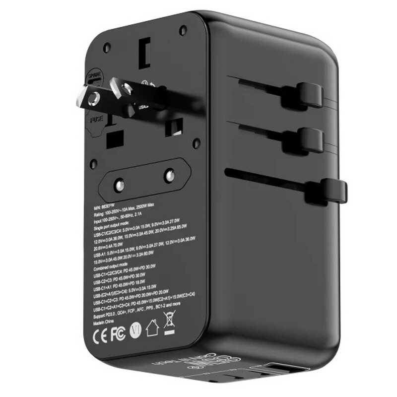 Універсальний адаптер Proove 1, 10A, 1xUSB-A, 4xUSB-C, чорний (TATR85130001)