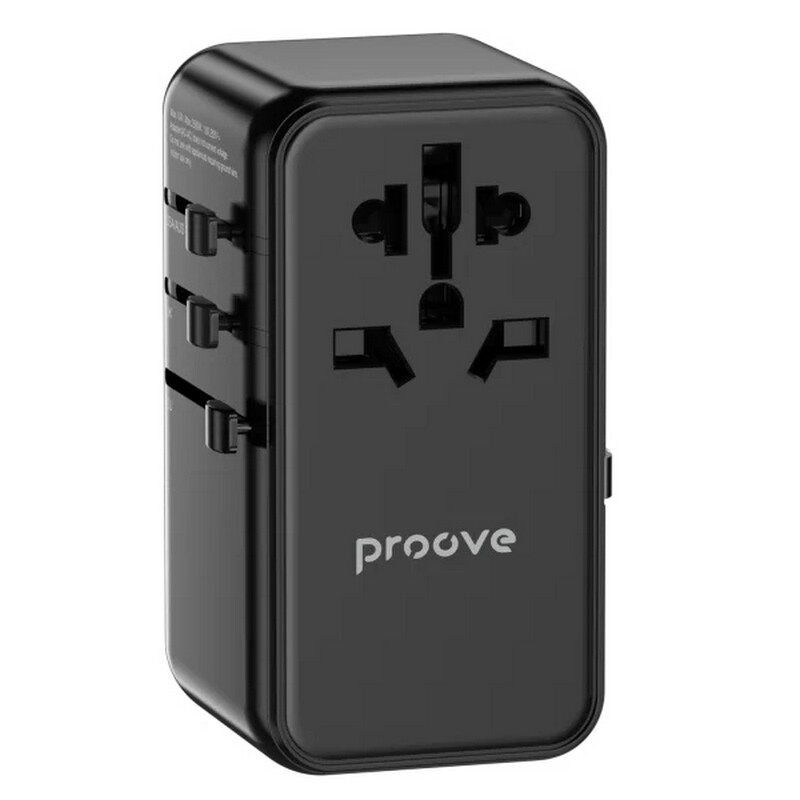 Універсальний адаптер Proove 1, 10A, 1xUSB-A, 4xUSB-C, чорний (TATR85130001)