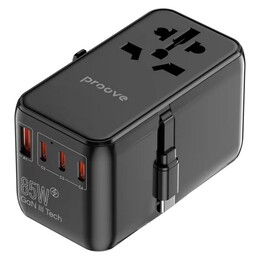 Універсальний адаптер Proove 1, 10A, 1xUSB-A, 4xUSB-C, чорний (TATR85130001)