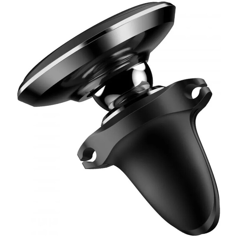 Держатель автомобильный для смартфона Baseus Magnetic Air Vent Car Mount Holder with Cable Clip Black (C40141201113-00)