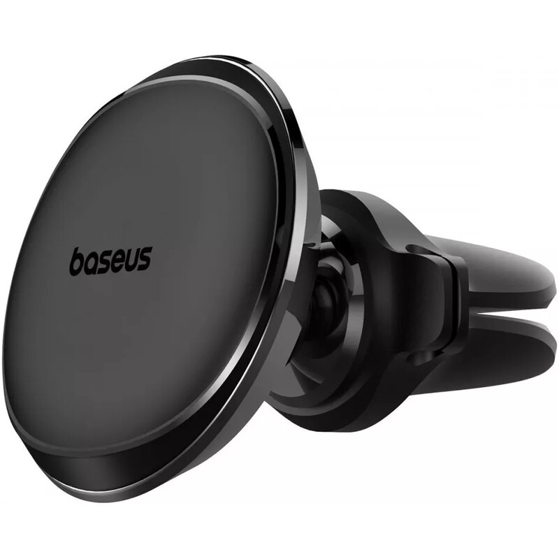 Держатель автомобильный для смартфона Baseus Magnetic Air Vent Car Mount Holder with Cable Clip Black (C40141201113-00)