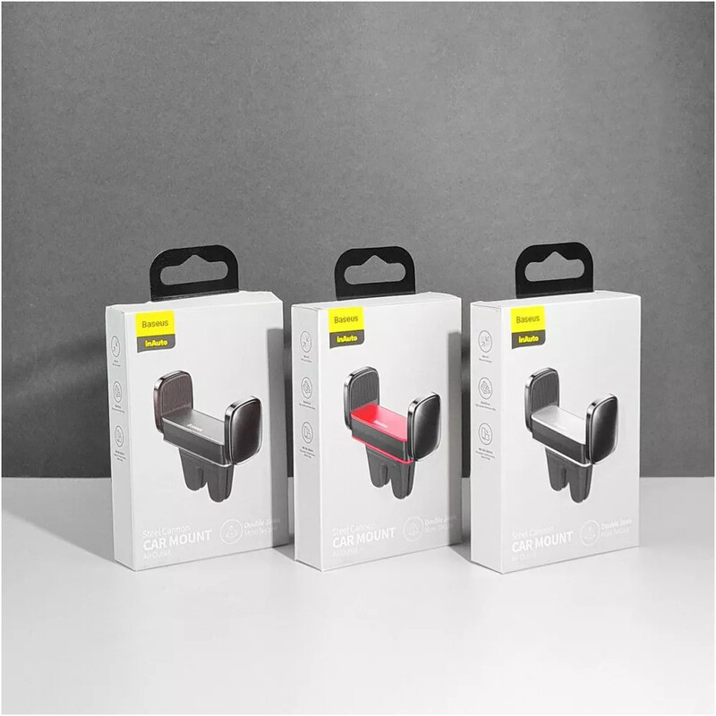 Тримач автомобільний для смартфона Baseus Steel Cannon Air Outlet Car Mount Black (SUGP-01)
