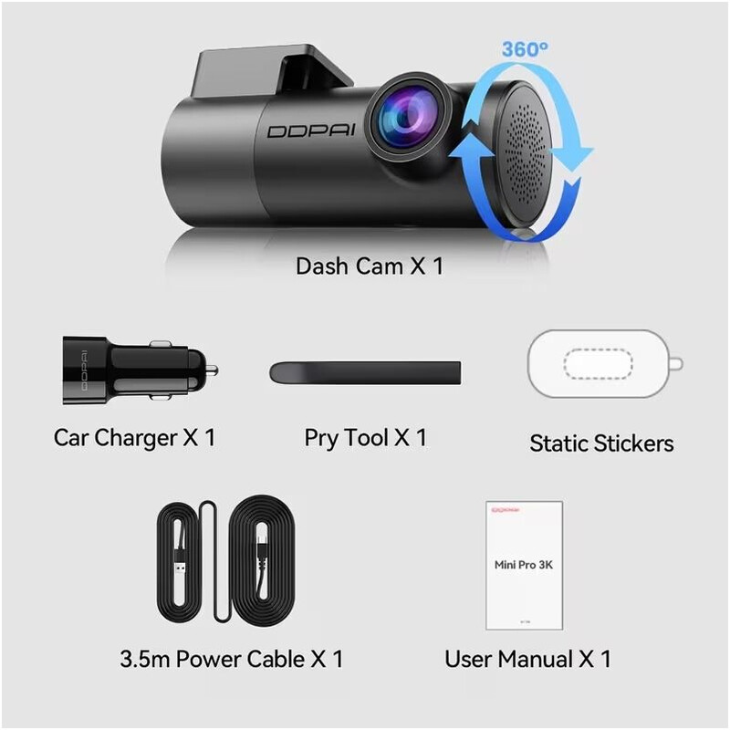 Відеореєстратор DDPai Dashcam Mini Pro 3K (6934915206858)