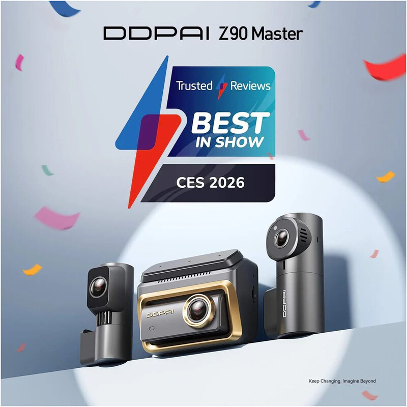 Видеорегистратор DDPai Dashcam Z90T + камера заднего вида + камера салона (6934915206919)