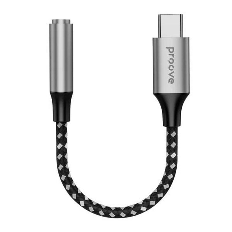 Перехідник Proove SoundMesh USB-C - 3.5 мм (M/F), 0.14 м, Gray (ACSM00005201)