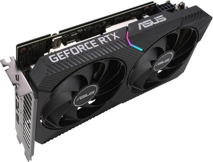 Видеокарта GF RTX 3060 12GB GDDR6 Dual OC V2 Asus (DUAL-RTX3060-O12G-V2) (LHR)