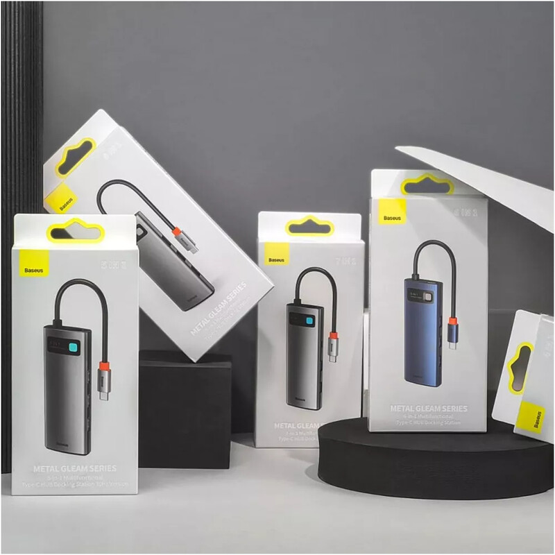 Концентратор USB-C Baseus Metal Gleam Series 7in1 Gray (WKWG020113)