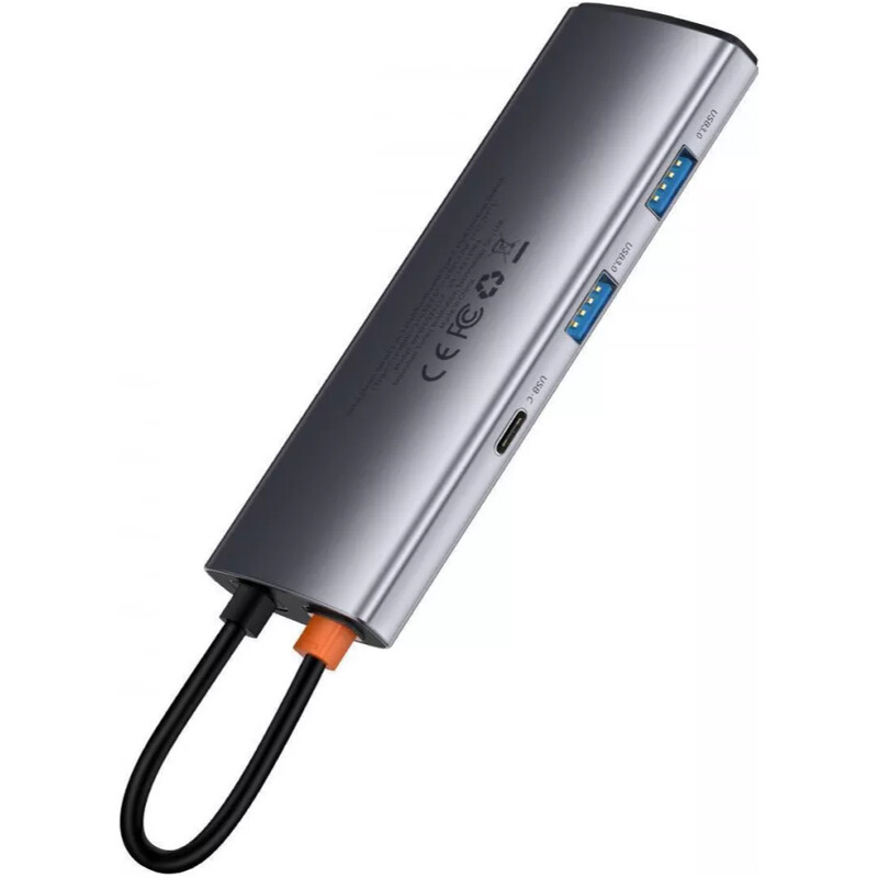 Концентратор USB-C Baseus Metal Gleam Series 7in1 Gray (WKWG020113)