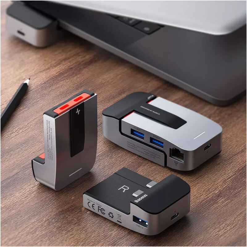 Концентратор Baseus Multifunctional Armor Age Type-C Bracket Gray (CAHUB-AJ0G)