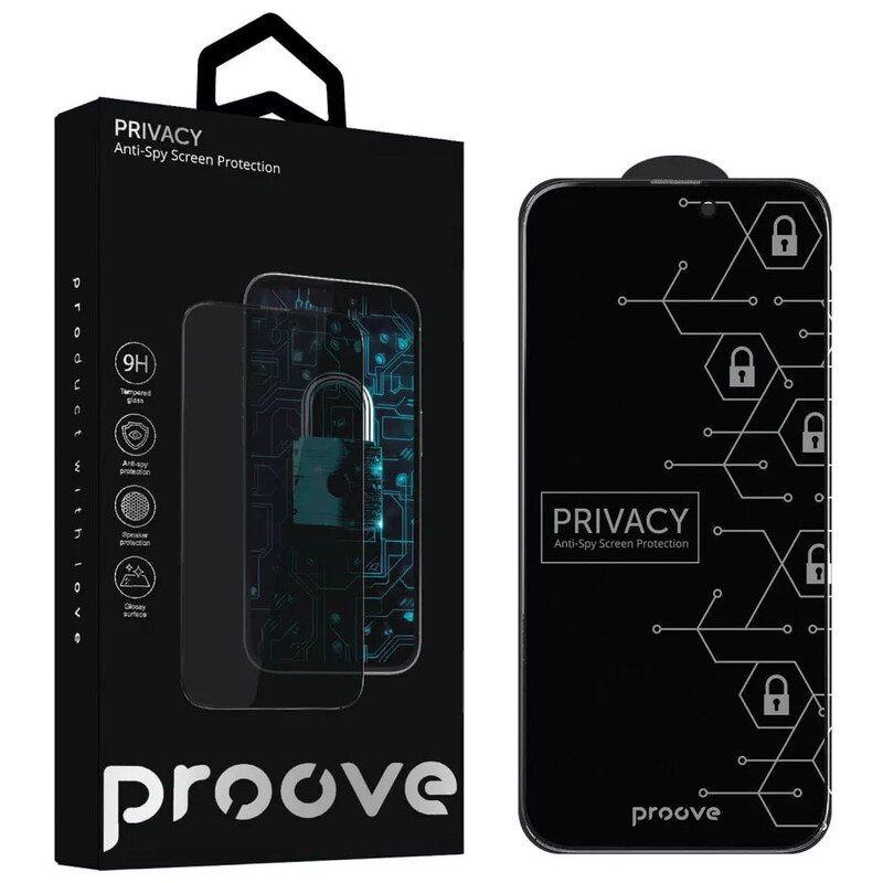 Защитное стекло Proove Privacy для iPhone 14 Pro Max/15 Plus/16 Plus Black (PGPPRI14PM01)