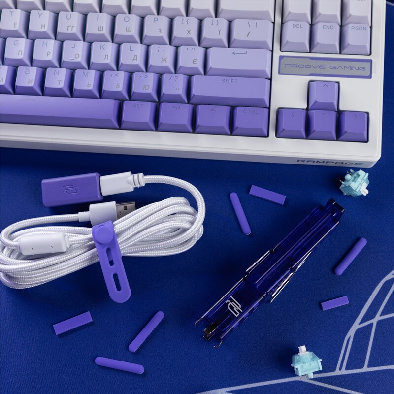 Клавиатура беспроводная Proove Gaming Rampage Gradient Purple/White