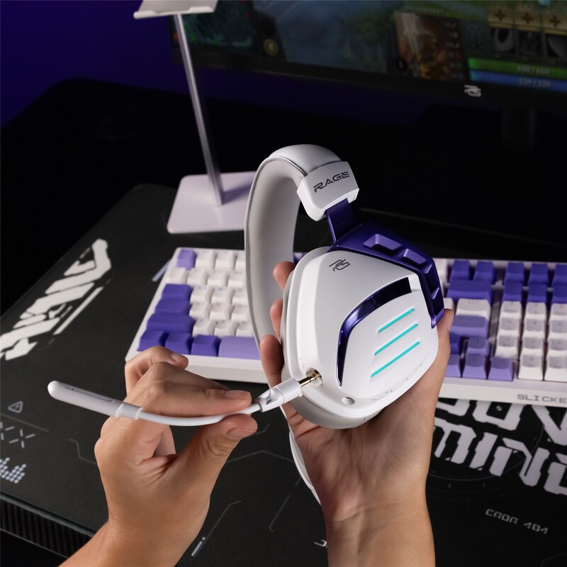 Bluetooth-гарнітура Proove Gaming Rage (APP) White/Purple (WHRG00020002)