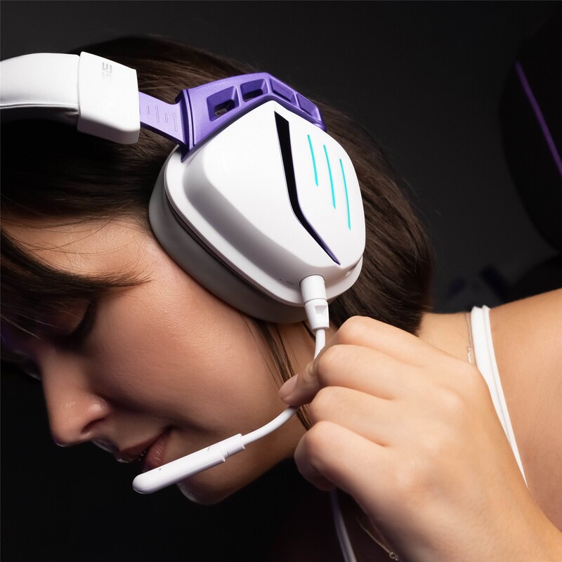 Bluetooth-гарнітура Proove Gaming Rage (APP) White/Purple (WHRG00020002)